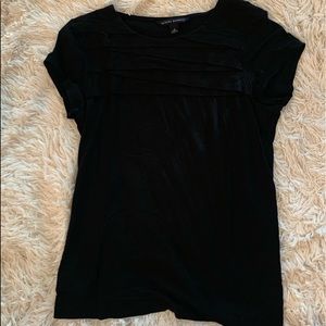 ann taylor black tee shirt ruffles